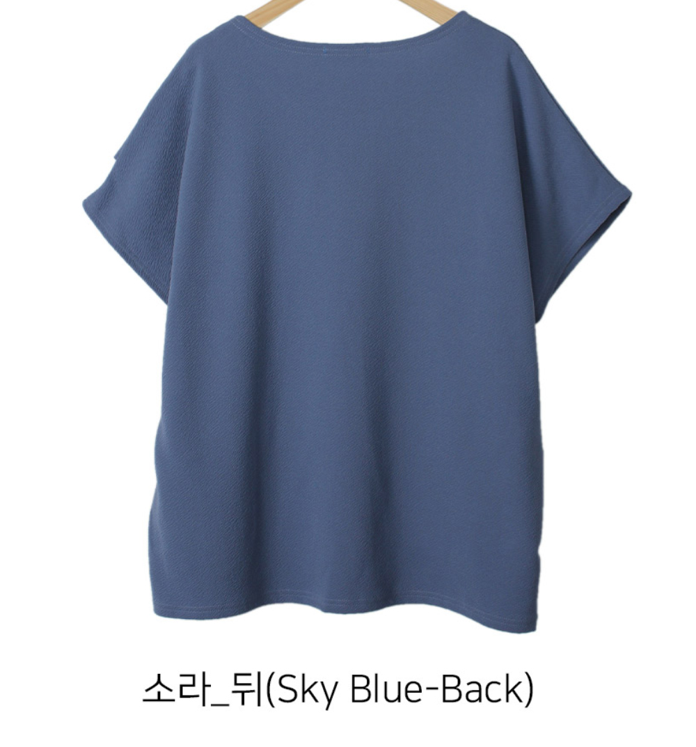 반팔 티셔츠 네이비블루 색상 이미지-S1L32