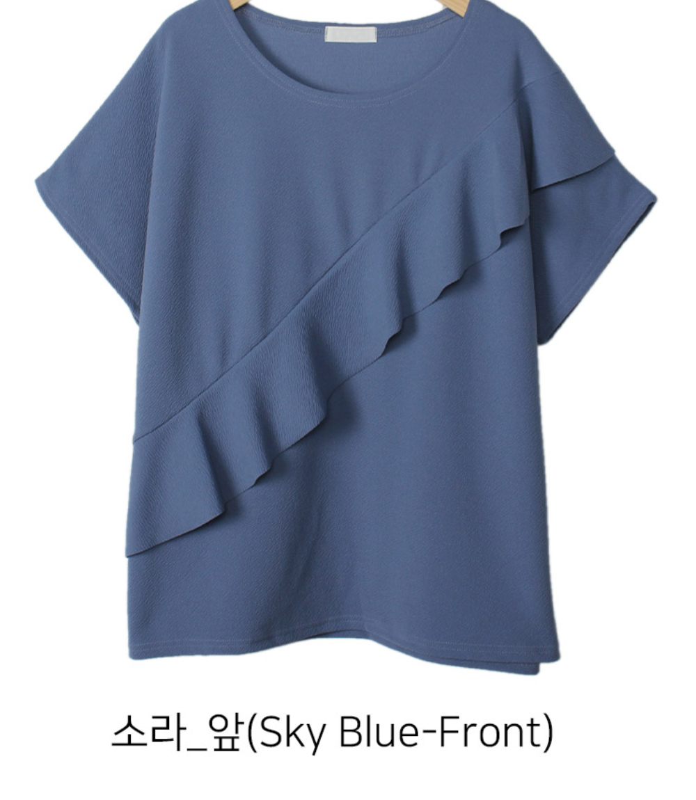 반팔 티셔츠 네이비블루 색상 이미지-S1L31