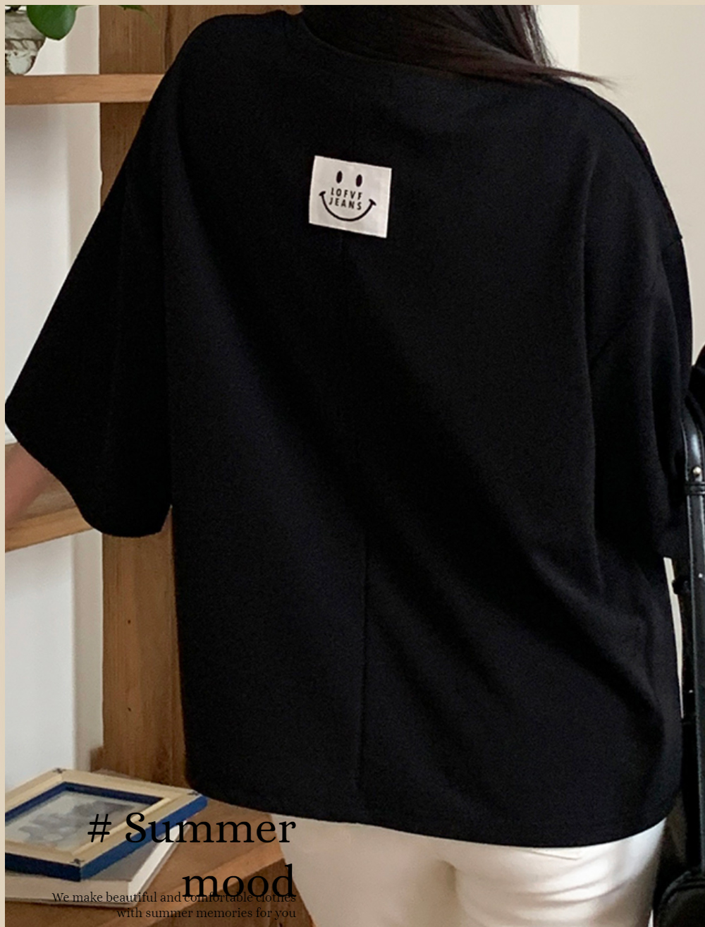 반팔 티셔츠 모델 착용 이미지-S1L12